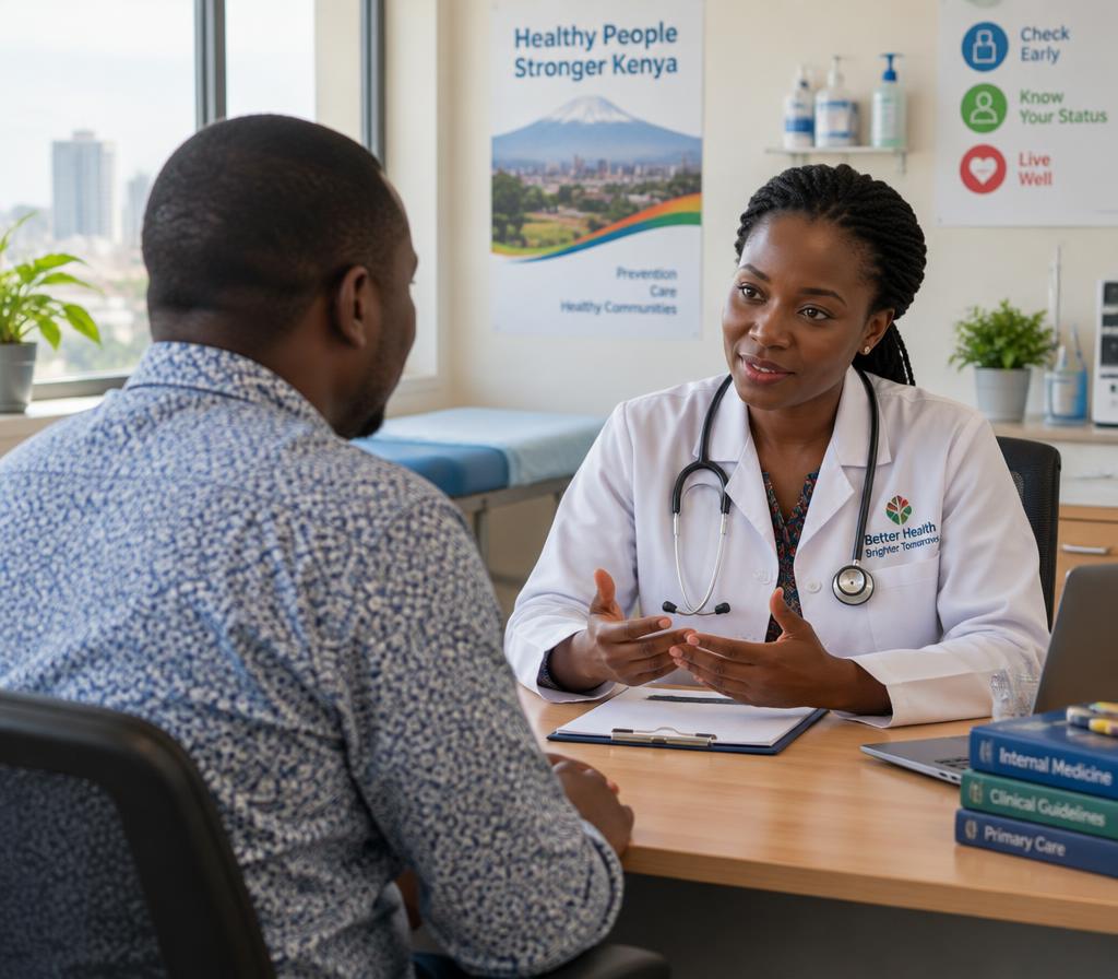 Doctor consulting a patient at Alfajiri Healthcare